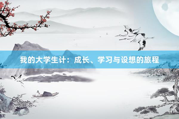 我的大学生计：成长、学习与设想的旅程